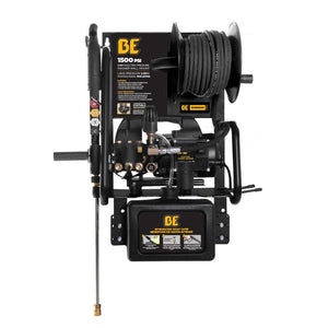 BE Power P1515EPNW 1,500 PSI 1.6 GPM 1.5 HP Electric Pressure Washer with Powerease Motor and Triplex Pump in white background