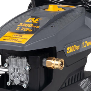 BE Power P2317EN 2,300 PSI 1.7 GPM Electric Pressure Washer with AR Axial Pump close up view
