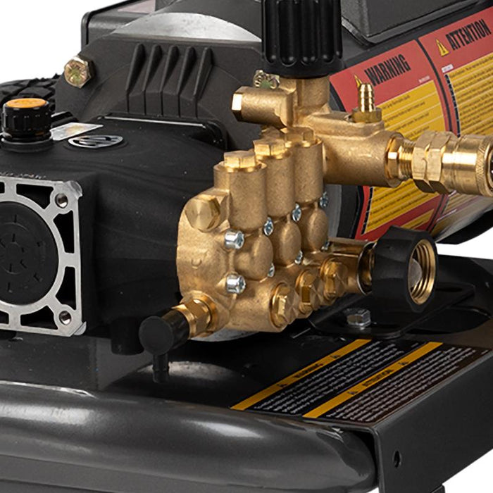 BE Power PE-1115EW1A 1,100 PSI 2.0 GPM 1.5 HP Electric Pressure Washer with Baldor Motor and Triplex Pump
close up