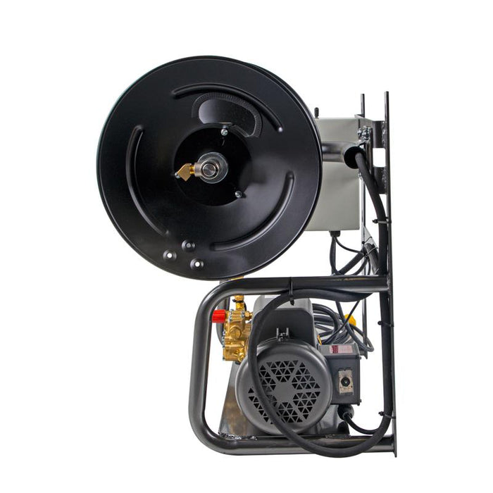 BE Power X-1520FW1GENH 1,500 PSI 2.0 GPM 2.0 HP Wall Mount Electric Pressure Washer with a Baldor Motor and General Triplex Pump side view

