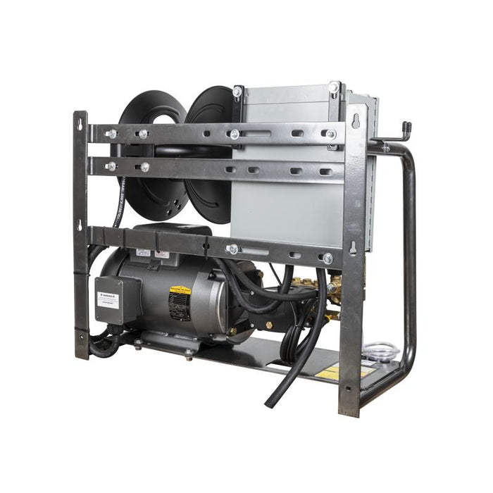 BE Power X-2775FW1GENHT 3,000 PSI 4.0 GPM 7.5 HP Electric Pressure Washer with Baldor Motor and General Triplex Pump back view
