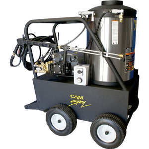 Cam Spray 3000QE Pressure Washer Electric Powered Diesel Fired Hot Water 4 GPM 3,000 PSI in white background
