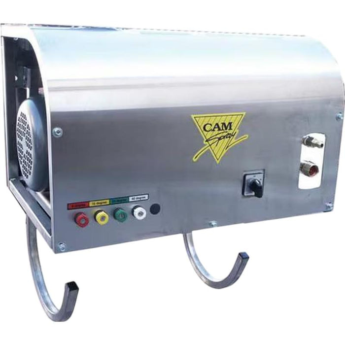 Cam Spray 3000WM/SSM3 Pressure Washer 460V Electric Powered Deluxe Wall Mount Cold Water 4 GPM 3,000 PSI in white background
