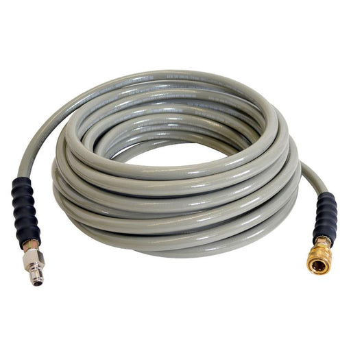 Simpson 41096 3/8 Inch x 100 Foot 4,500 PSI Hot and Cold Water Armor Extension Hose inw hite background