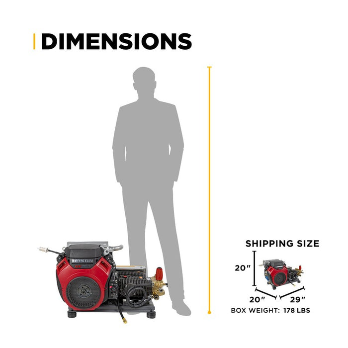 BE Power Equipment B5024HETBAS 5,100 PSI 5.5 GPM Truck Mount Cold Water Gas Pressure Washer with Honda GX690 Electric Start Engine and CP Belt Drive Triplex Pump