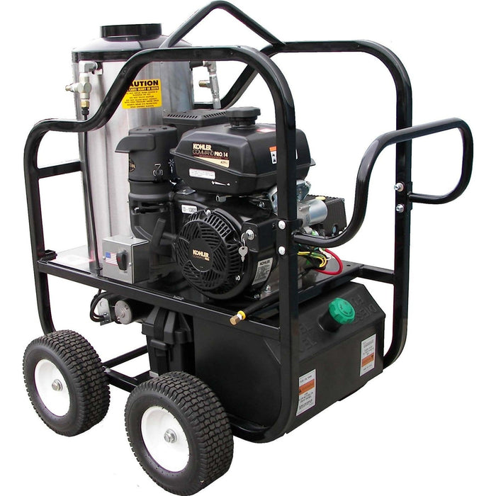 Pressure-Pro Hot Shot Diesel 4012-15G 3,200 PSI 4.0 GPM Diesel Powered Hot Water Pressure Washer with Kohler KD420ES Engine, 4 Wheel Portable