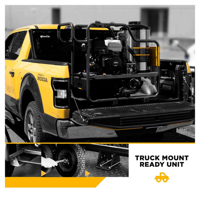 BE Power Equipment SW1165HEZ 300 PSI 11.0 GPM Gas Commercial Mobile Soft Wash System with Honda GX200 Electric Start Engine and CP Z42PPGR Diaphragm Pump