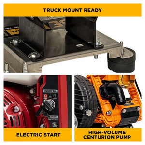 BE Power Equipment SW1165HEZ 300 PSI 11.0 GPM Gas Commercial Mobile Soft Wash System with Honda GX200 Electric Start Engine and CP Z42PPGR Diaphragm Pump