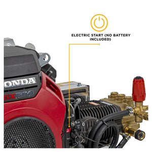 BE Power Equipment B5024HETBAS 5,100 PSI 5.5 GPM Truck Mount Cold Water Gas Pressure Washer with Honda GX690 Electric Start Engine and CP Belt Drive Triplex Pump
