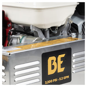 BE Power Equipment B3213HETBCS 3,200 PSI 5.2 GPM Truck Mount Cold Water Gas Pressure Washer with Honda GX390 Electric Start Engine and Comet Triplex Pump