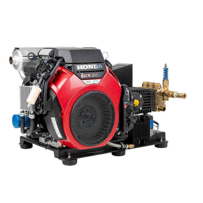 BE Power Equipment B3528HETBGS 3,500 PSI 10.0 GPM Truck Mount Cold Water Gas Pressure Washer with Honda iGX800 Engine and General Belt Drive Triplex Pump