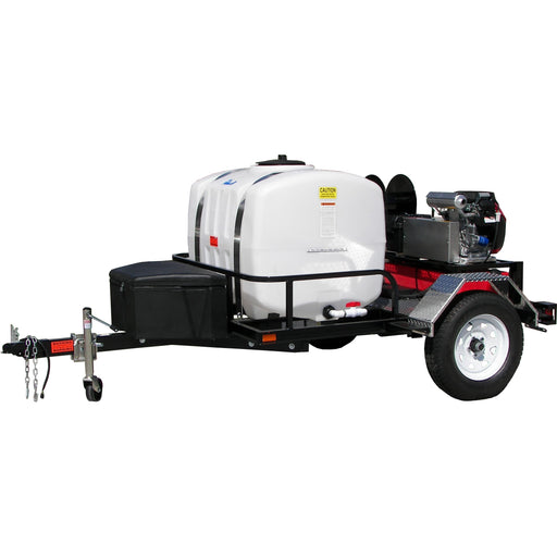 Pressure-Pro Tow-Pro TRHDCV5535HG trailer mounted cold water pressure washer, front view